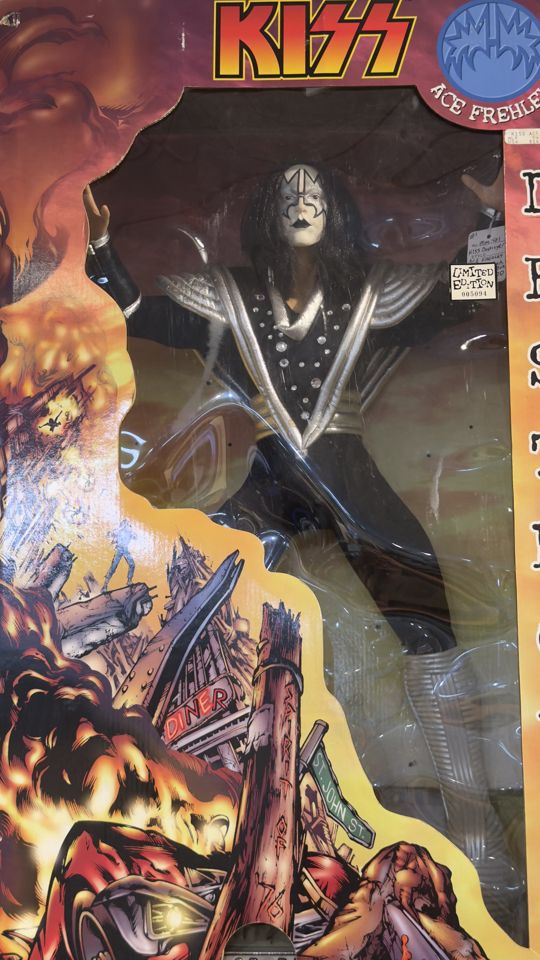 KISS Ace Frehley collectible action figure in original packaging